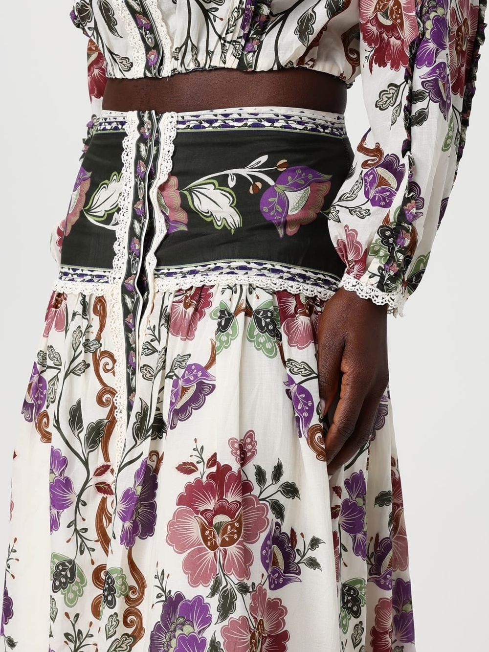 FARM Rio Rococo Floral Midi Skirt - Picture 4 of 8